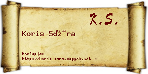 Koris Sára névjegykártya